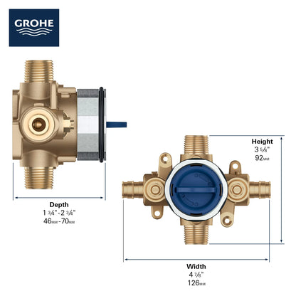 Grohsafe™ 3.0 Pressure Balance Rough-In Valve 1/2" Pex Cold Expansion (Astm F1960) Inlets