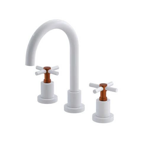 Rubinet Widespread Lav. Set. (less drain) White