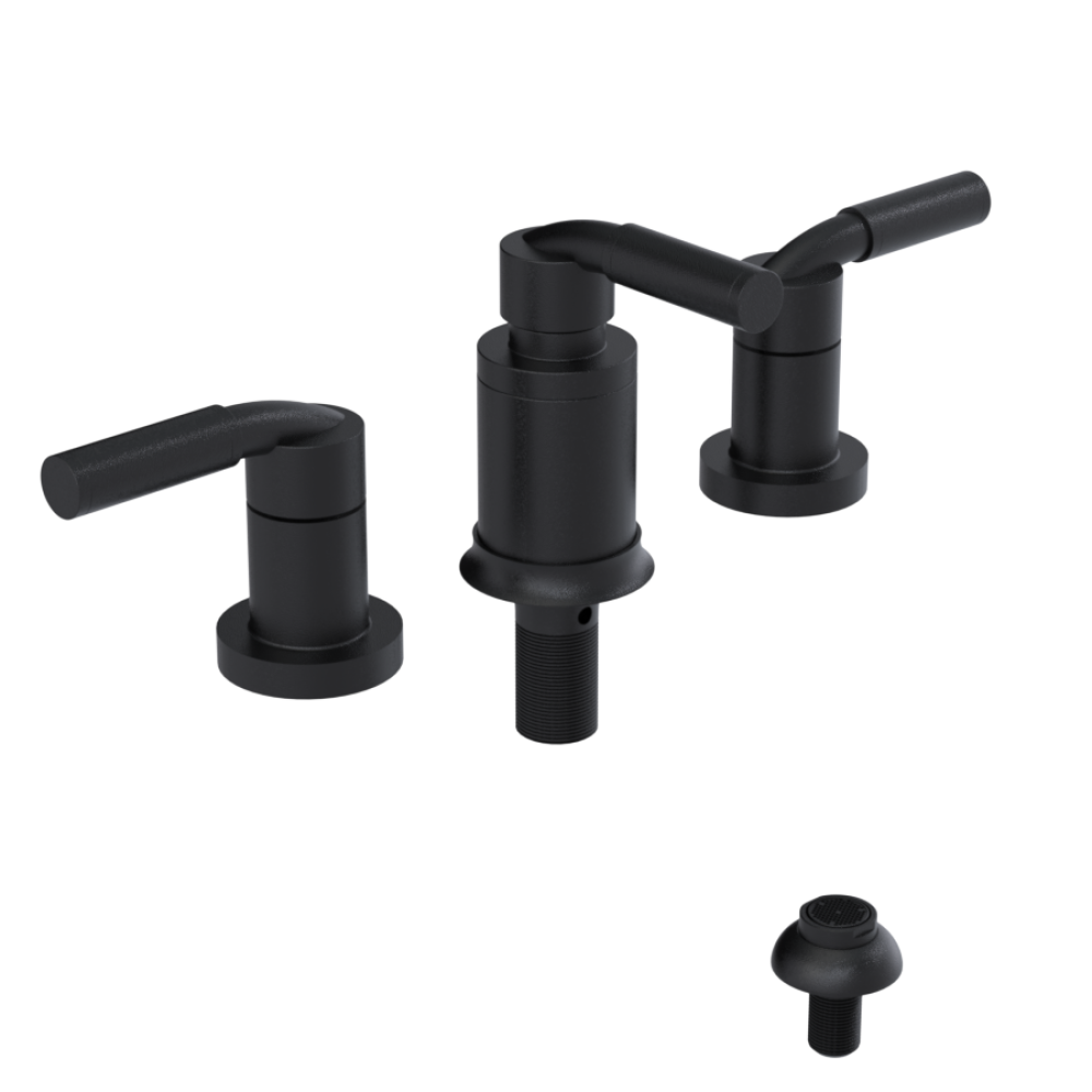Rubinet Bidet Fitting with Spray, Diverter, and Vacuum Breaker (less drain) Matt Black