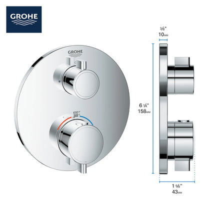 Grohe Dual Function 2-Handle Thermostatic Valve Trim