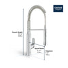 K7 Single-Handle Semi-Pro Dual Spray Kitchen Faucet 6.6 L/Min - Golzar Home