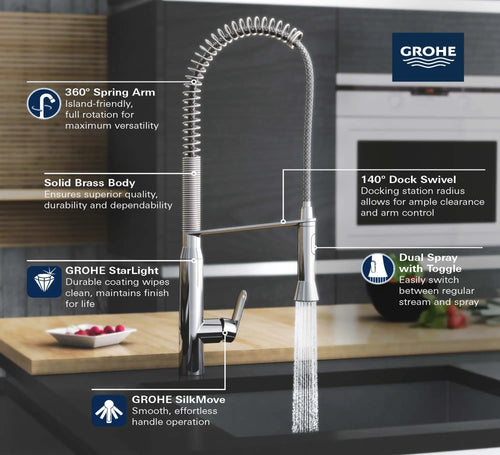 K7 Single-Handle Semi-Pro Dual Spray Kitchen Faucet 1.75 Gpm - Golzar Home