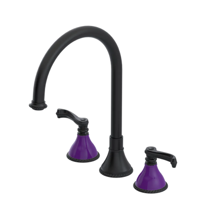 Rubinet Widespread Kitchen Set Matt Black