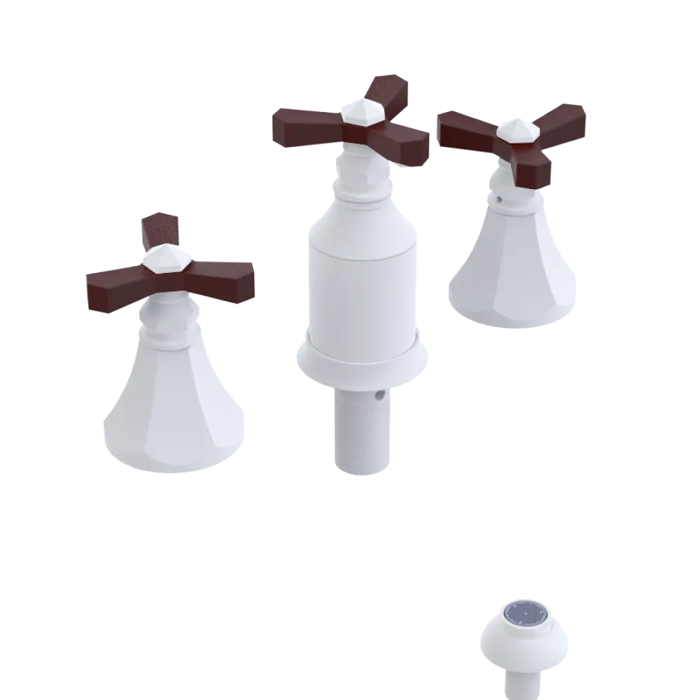 Rubinet Bidet Fitting with Spray, Diverter, and Vacum Breaker (Less Drain) Matt White