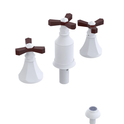 Rubinet Bidet Fitting with Spray, Diverter, and Vacum Breaker (Less Drain) Matt White