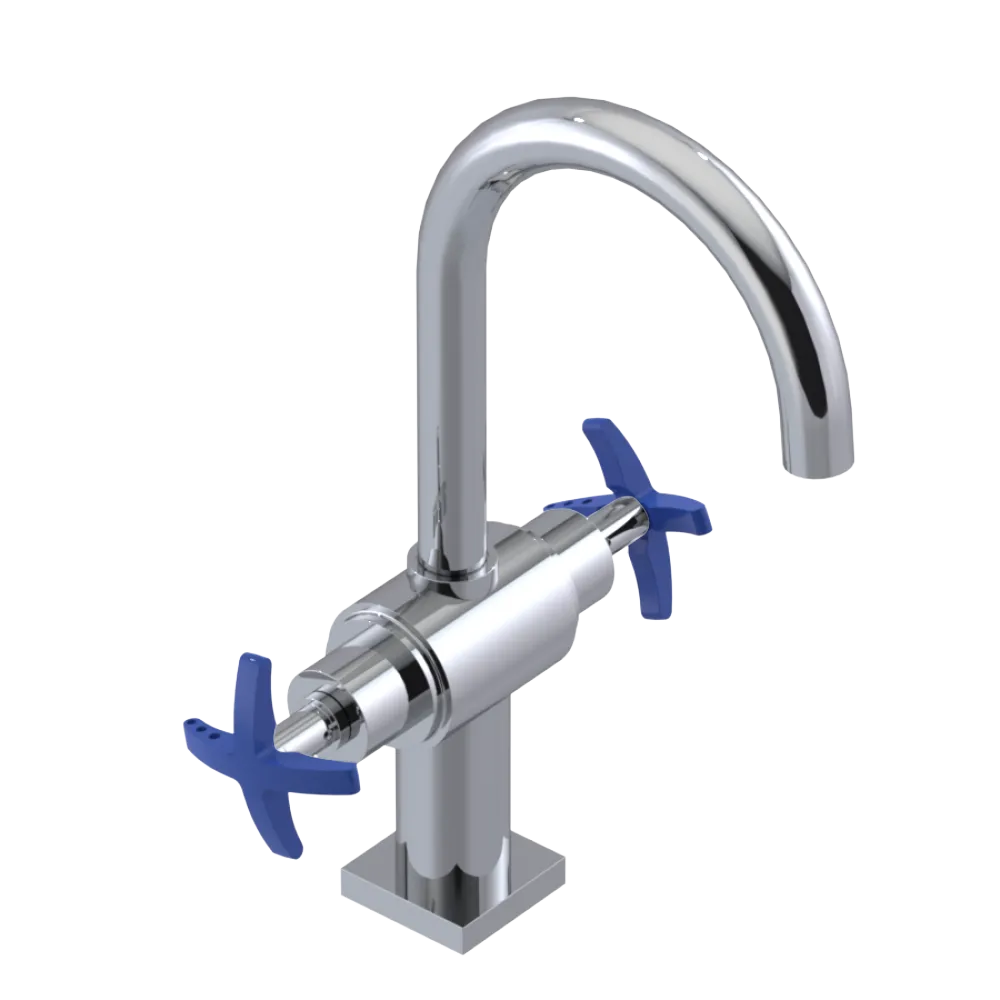 Rubinet Single Hole Dual Handle Lav. Set. (less drain) Chrome