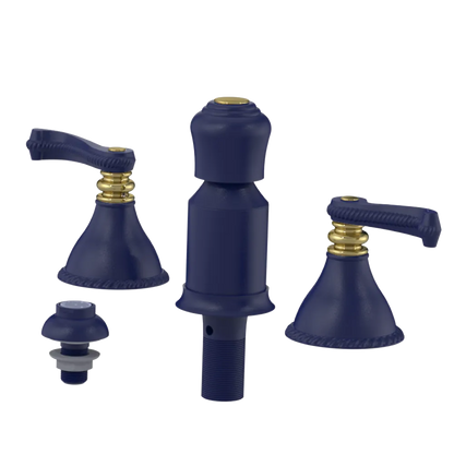 Rubinet Bidet Fitting with Spray, Diverter, and Vacum Breaker (Less Drain) Midnight Blue