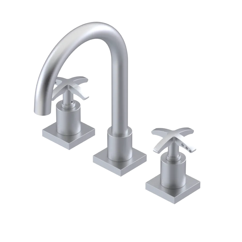 Rubinet Widespread Lav. Set. (less drain) Satin Chrome