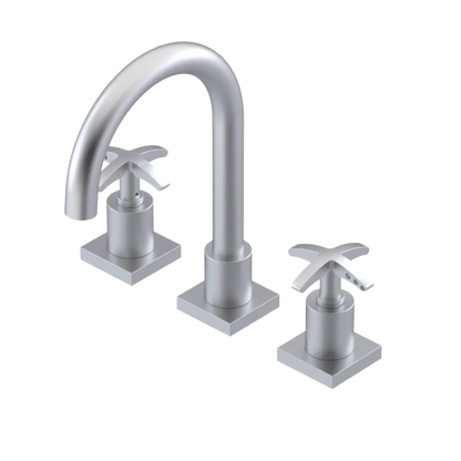 Rubinet Widespread Lav. Set. (less drain) Satin Chrome