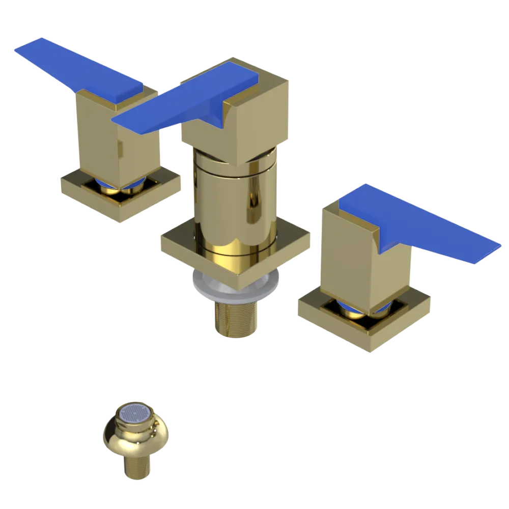 Rubinet Bidet Fitting with Spray, Diverter, and Vacuum Breaker (less drain) Gold