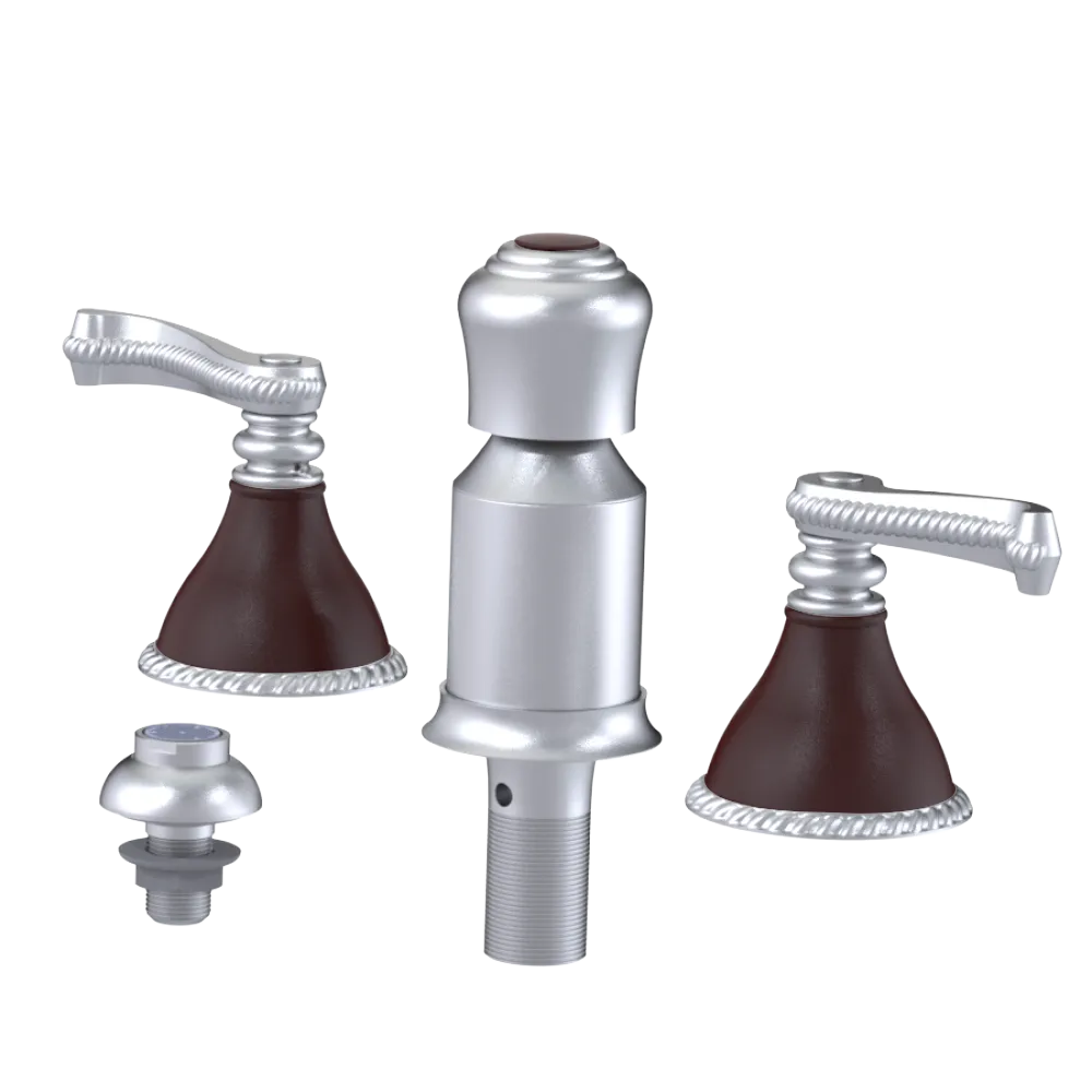 Rubinet Bidet Fitting with Spray, Diverter, and Vacum Breaker (Less Drain) Satin Chrome