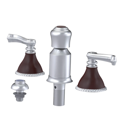 Rubinet Bidet Fitting with Spray, Diverter, and Vacum Breaker (Less Drain) Satin Chrome