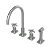 Rubinet Widespread Kitchen Set with Hand Spray Satin Nickel