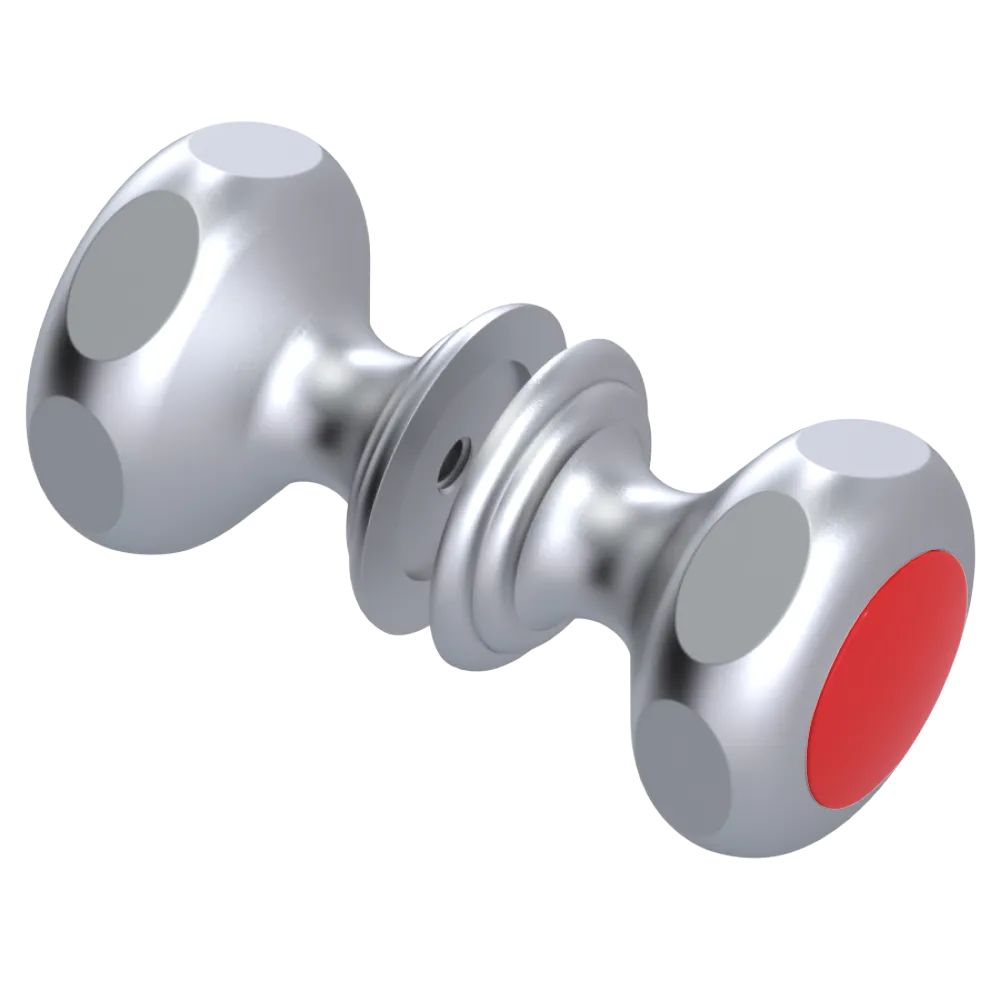 Rubinet Shower Door Knob (set) Satin Chrome