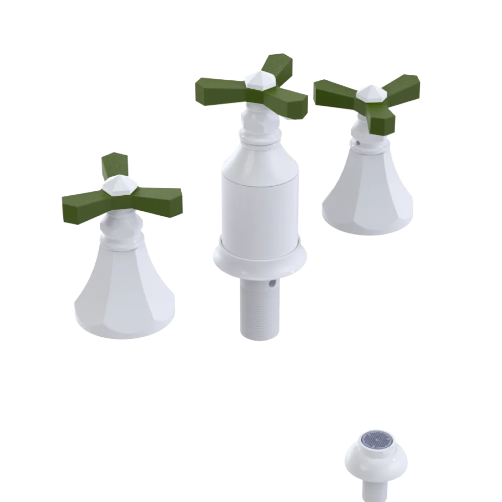 Rubinet Bidet Fitting with Spray, Diverter, and Vacum Breaker (Less Drain) White