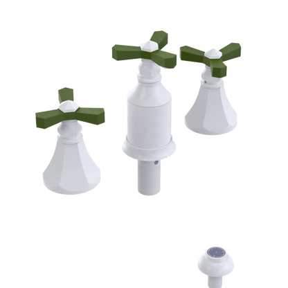 Rubinet Bidet Fitting with Spray, Diverter, and Vacum Breaker (Less Drain) White