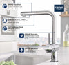 Minta Single-Handle Pull-Out Kitchen Faucet Dual Spray 6.6 L/Min - Golzar Home