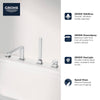 Grohe 4-Hole Single-Handle Deck Mount Roman Tub Faucet with 6.6 L/min (1.75 gpm) Hand Shower