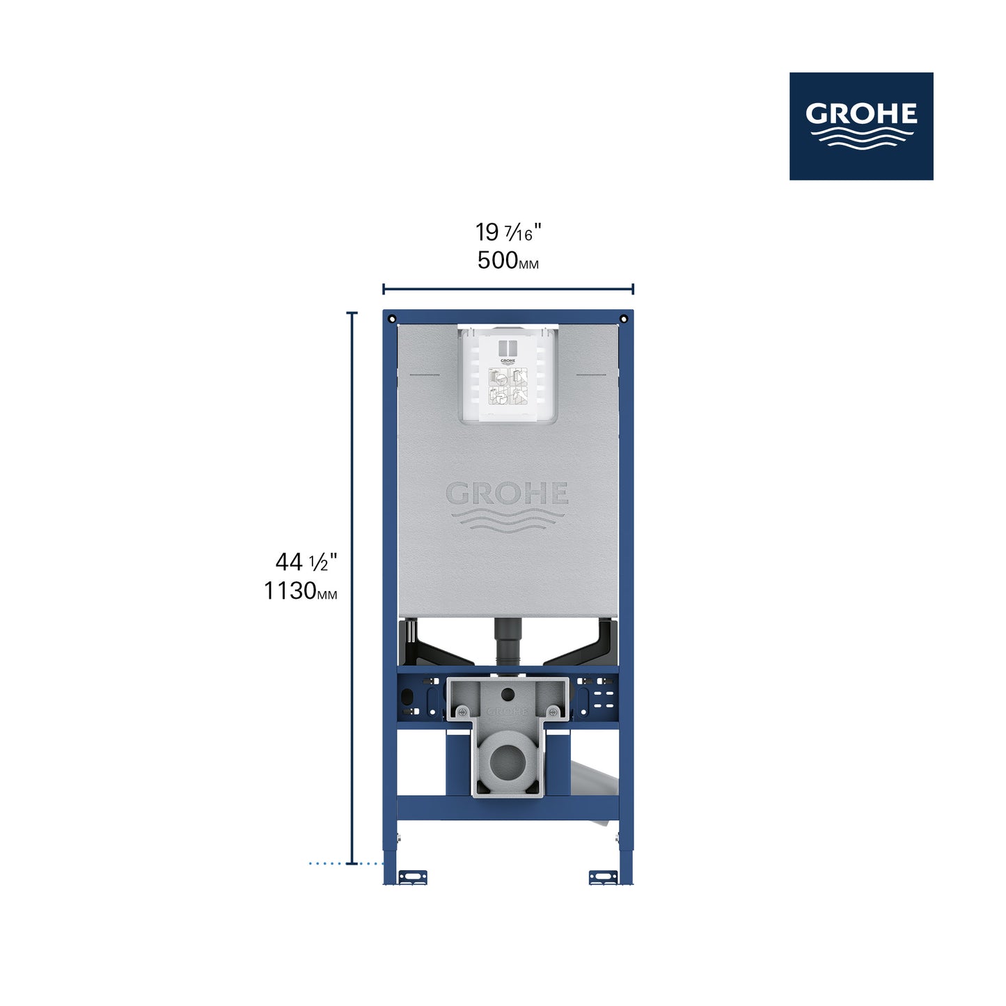 Grohe Rapid Slx – 2" X 6" In-Wall Carrier For Toilets