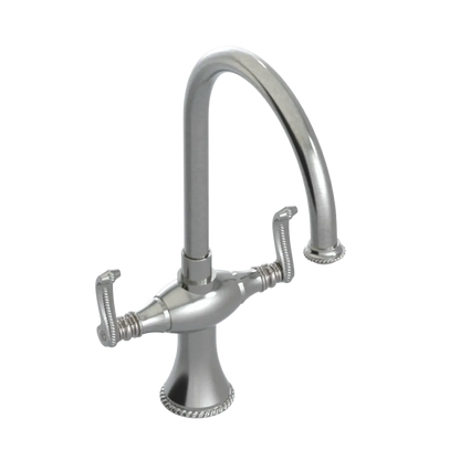 Rubinet Two Handle Single Hole Kitchen Set Satin Nickel
