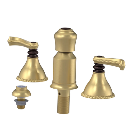 Rubinet Bidet Fitting with Spray, Diverter, and Vacum Breaker (Less Drain) Satin Gold