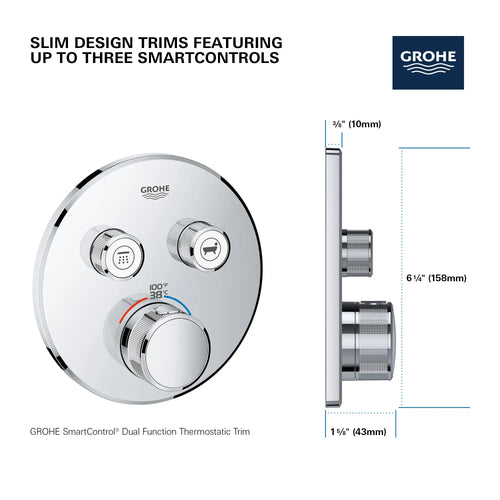Grohe Dual Function Thermostatic Valve Trim
