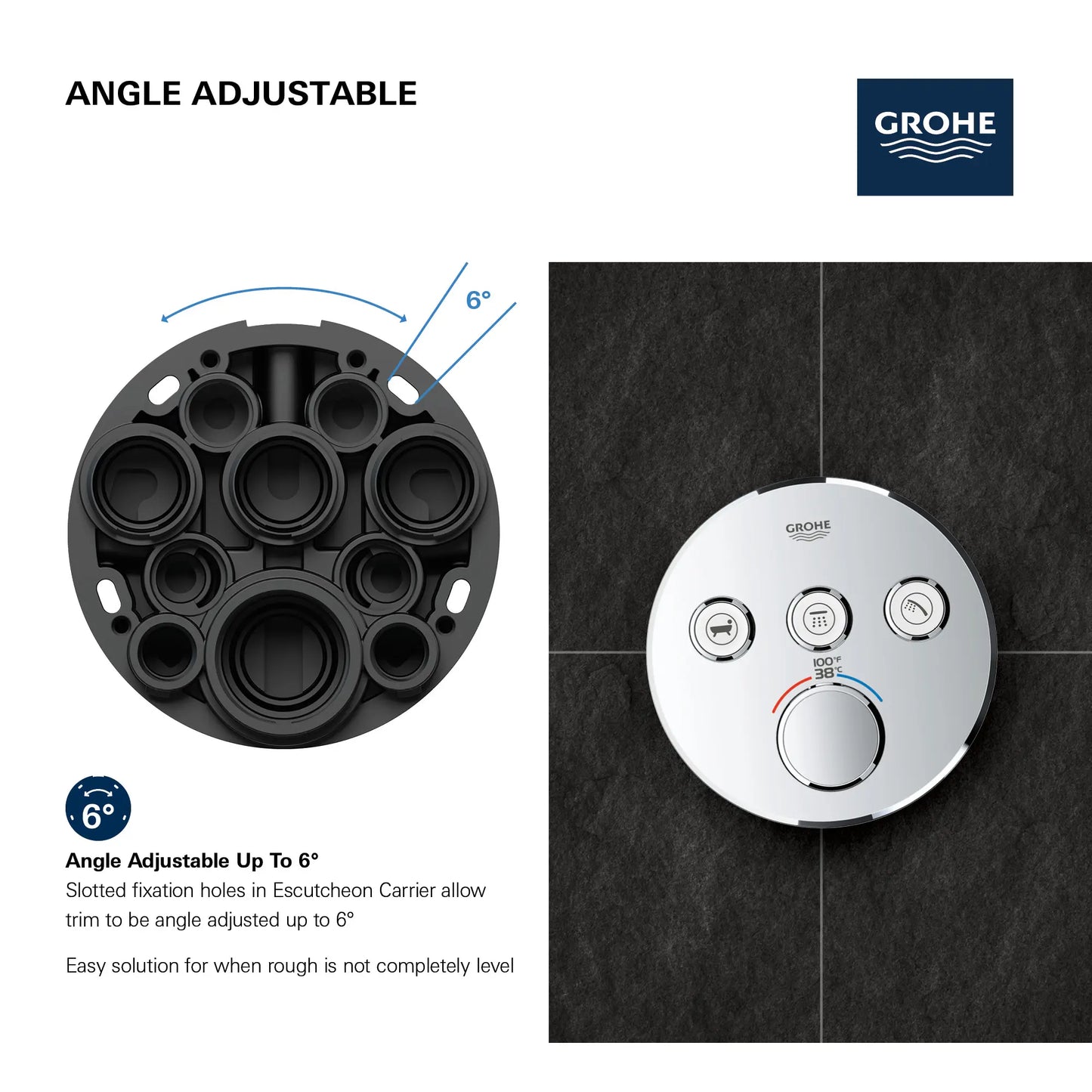 Grohtherm® SmartControl Triple Function Thermostatic Valve Trim