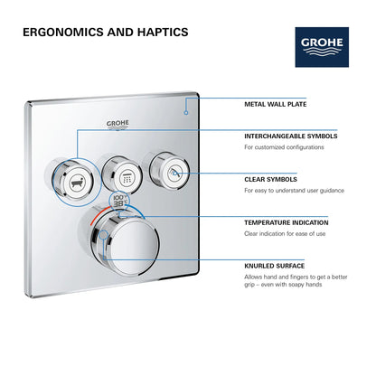 Grohe Triple Function Thermostatic Valve Trim