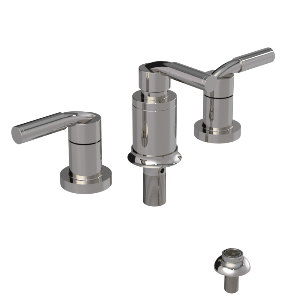 Rubinet Bidet Fitting with Spray, Diverter, and Vacuum Breaker (less drain) Polished Nickel