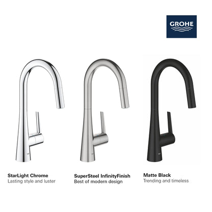 Grohe Zedra Single-Handle Pull Down Kitchen Faucet Dual Spray 1.75 Gpm - Golzar Home