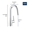Grohe Zedra Single-Handle Pull Down Kitchen Faucet Dual Spray 1.75 Gpm - Golzar Home