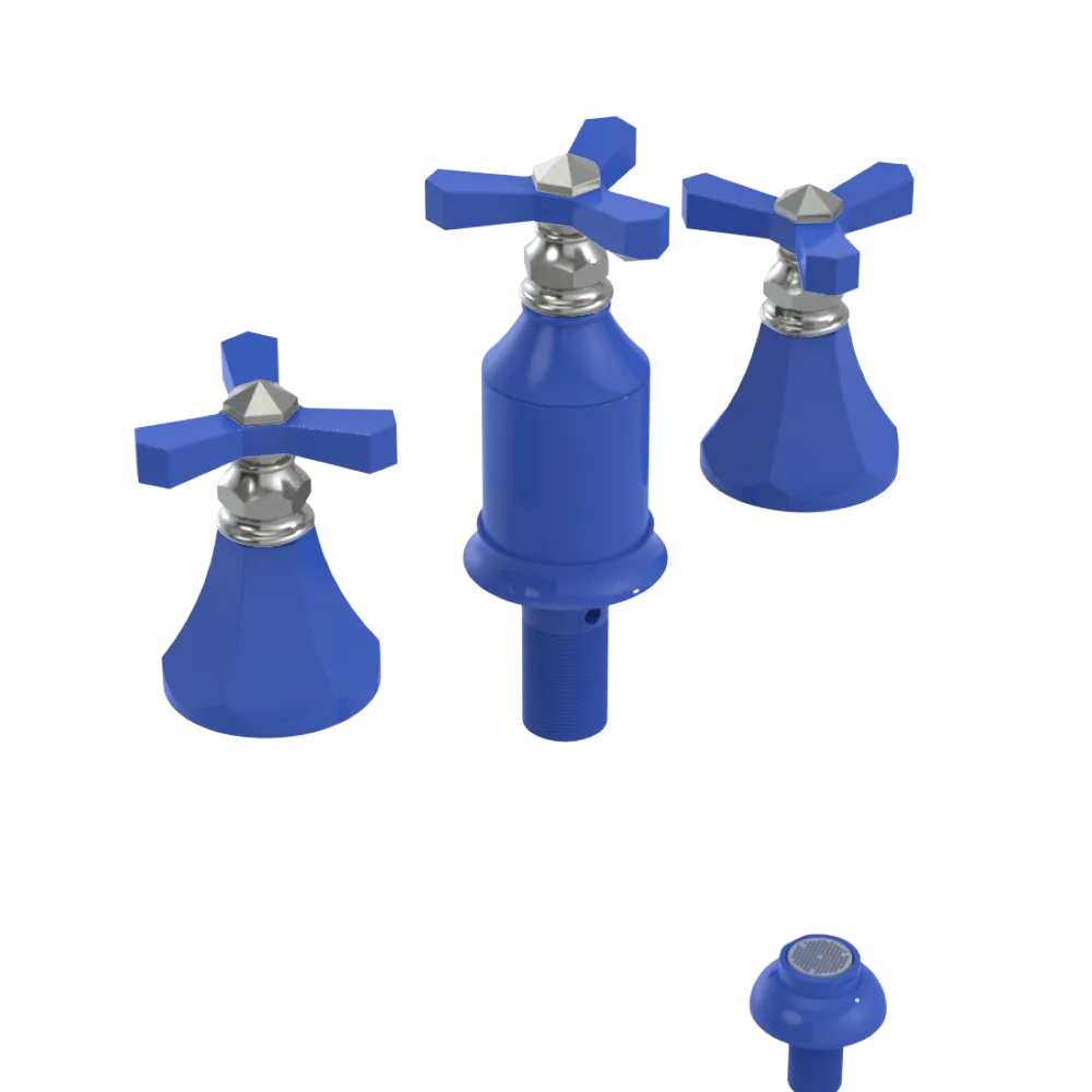 Rubinet Bidet Fitting with Spray, Diverter, and Vacum Breaker (Less Drain) Blu Jean