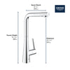 Grohe Zedra Single-Handle Pull-Out Kitchen Faucet Dual Spray 1.75 Gpm - Golzar Home