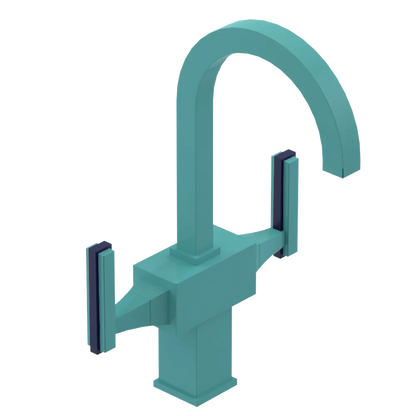 Rubinet Single Hole Dual Handle Lav. Set. (less drain) Aqua