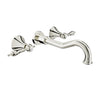 Baril Two handles wall-mounted lavatory faucet, drain not included