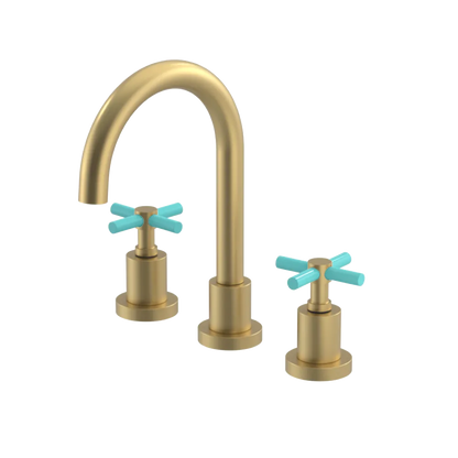 Rubinet Widespread Lav. Set. (less drain) Satin Brass