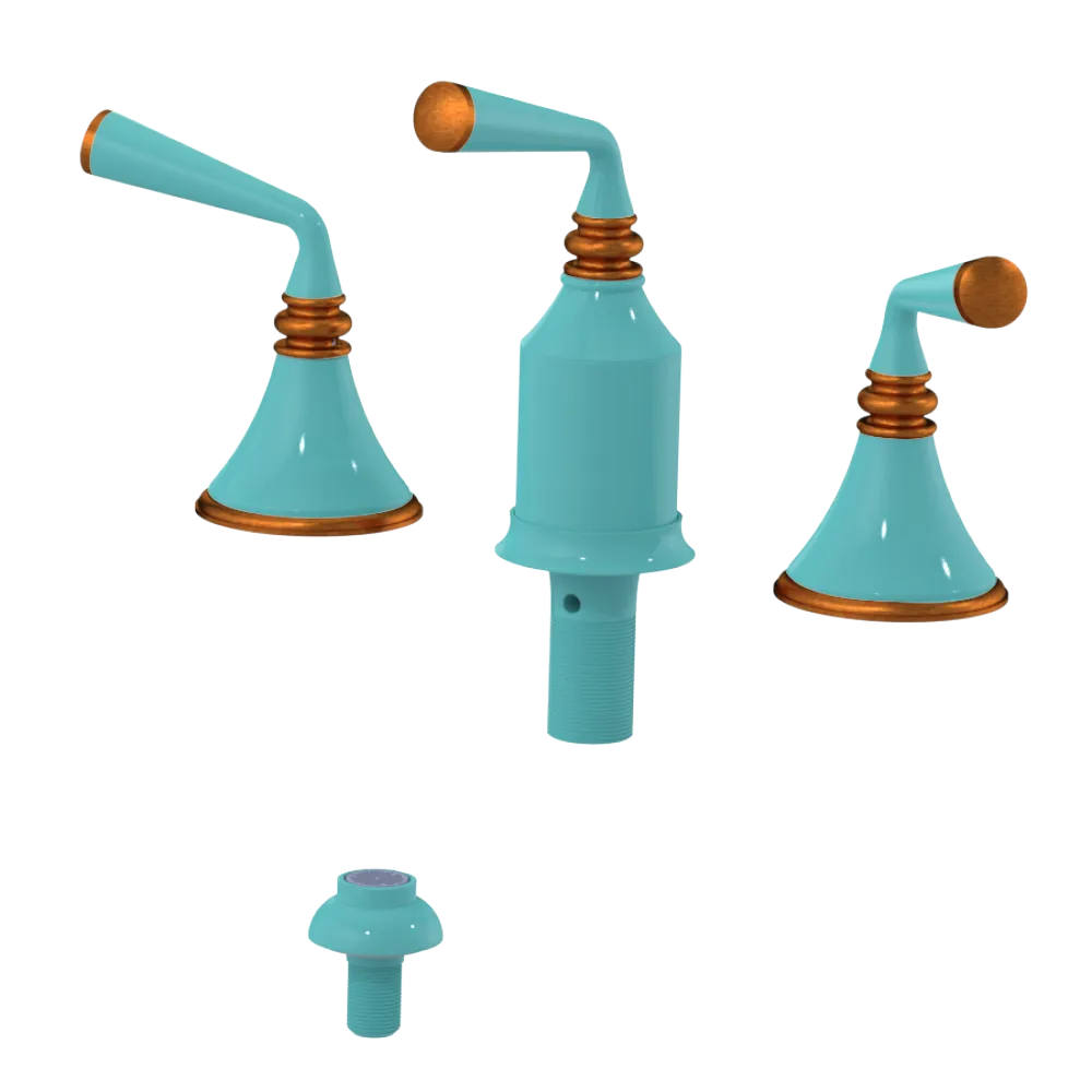 Rubinet Bidet Fitting with Spray, Diverter, and Vacum Breaker (Less Drain) Aqua