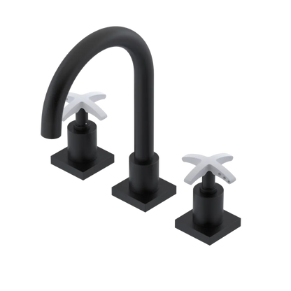 Rubinet Widespread Lav. Set. (less drain) Matt Black
