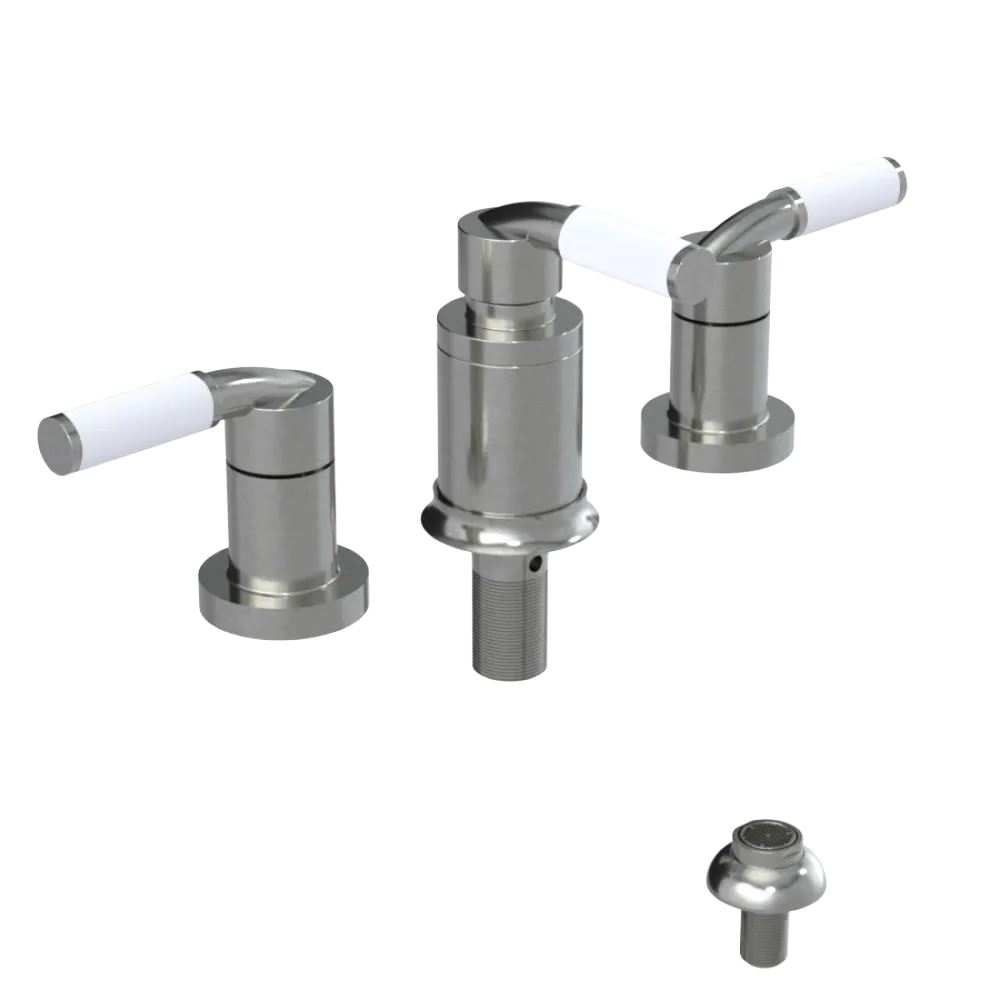 Rubinet Bidet Fitting with Spray, Diverter, and Vacuum Breaker (less drain) Satin Nickel