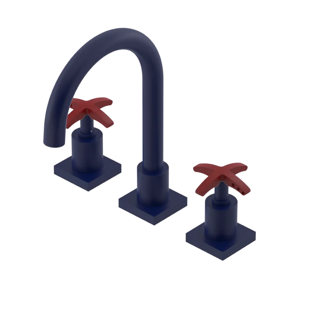 Rubinet Widespread Lav. Set. (less drain) Midnight Blue