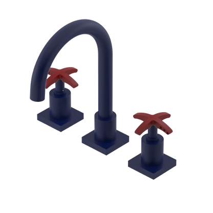 Rubinet Widespread Lav. Set. (less drain) Midnight Blue