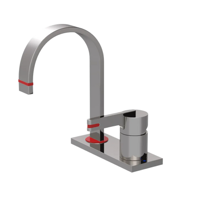 Rubinet 4" Centre Single Control Lav. Set (less drain) Polished Nickel