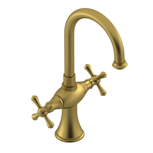 Rubinet Single Hole Dual Handle Lav. Set. (less drain) Antique Brass Matt