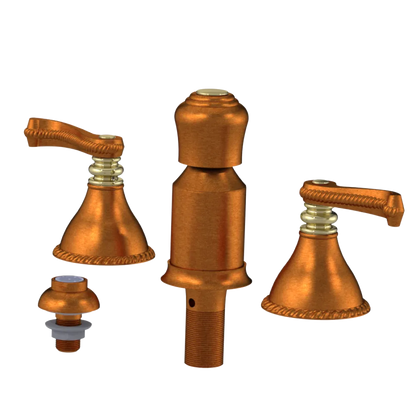 Rubinet Bidet Fitting with Spray, Diverter, and Vacum Breaker (Less Drain) Antique Copper Matt