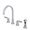 Rubinet Widespread Kitchen Set with Hand Spray Satin Chrome