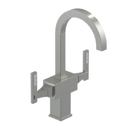 Rubinet Single Hole Dual Handle Lav. Set. (less drain) Satin Nickel