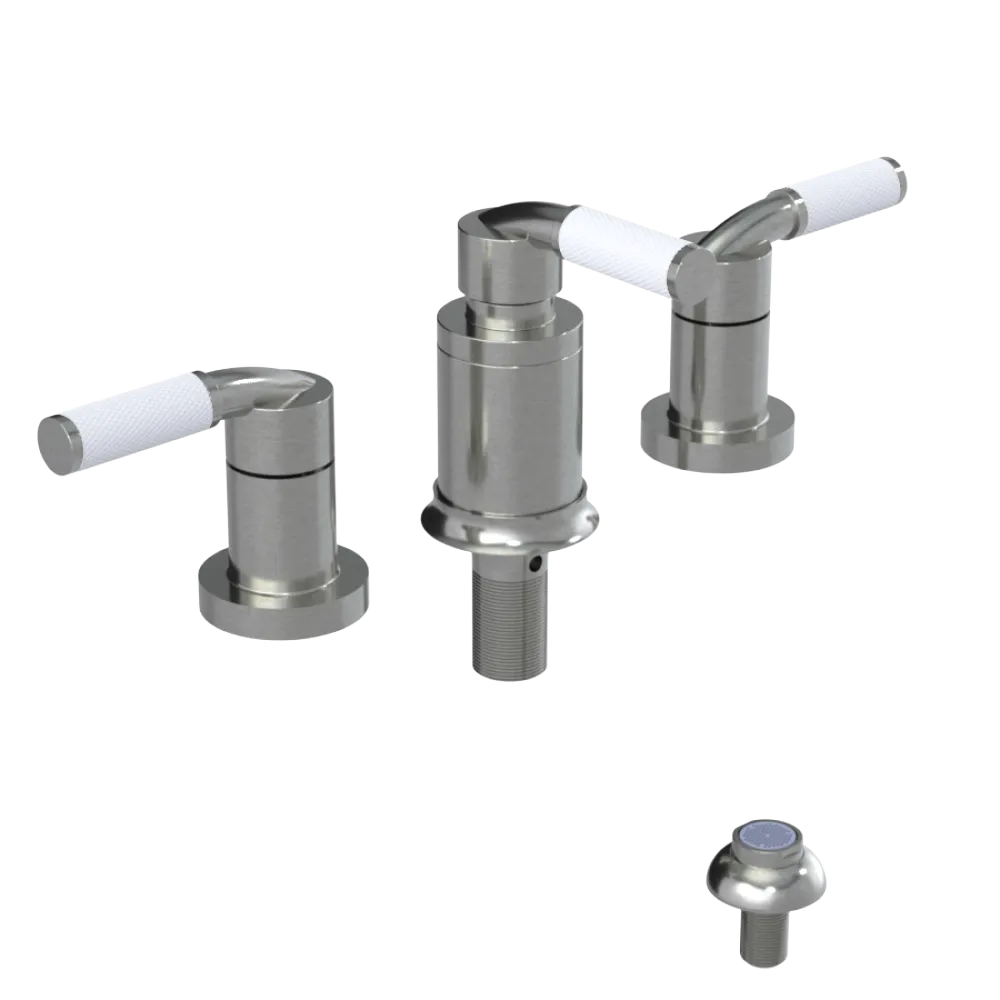 Rubinet Bidet Fitting with Spray, Diverter, and Vacum Breaker (Less Drain) Satin Nickel