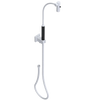 Rubinet Hand Held Shower Bidet with Extended Reach & Dual Function Spray Including Wall Bracket with Supply & Hose (Square) White