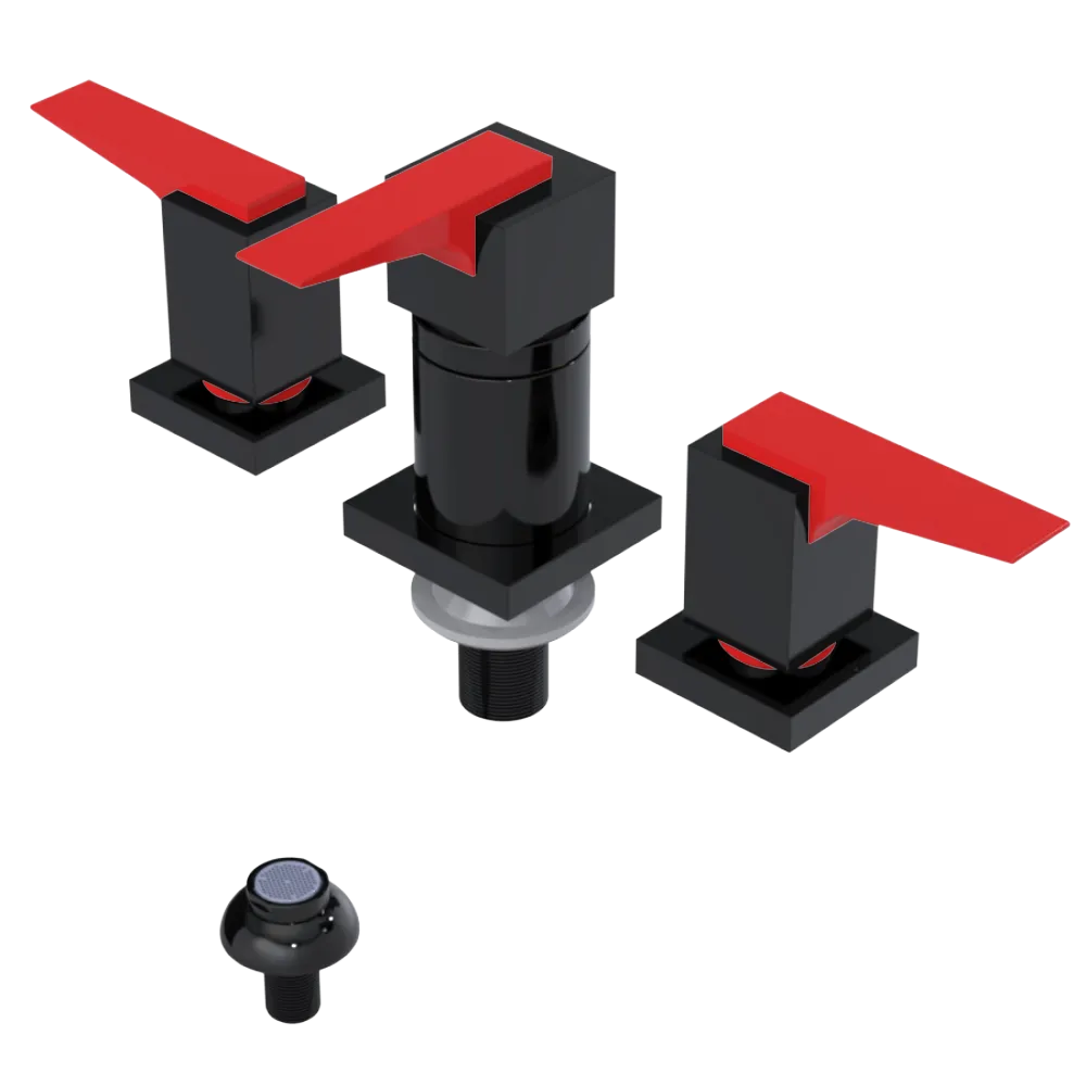 Rubinet Bidet Fitting with Spray, Diverter, and Vacuum Breaker (less drain) Black