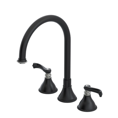 Rubinet Widespread Kitchen Set Matt Black